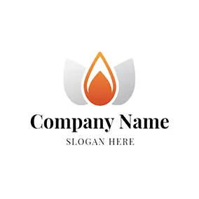 Firefighter Logo Orange and White Fire Icon logo design