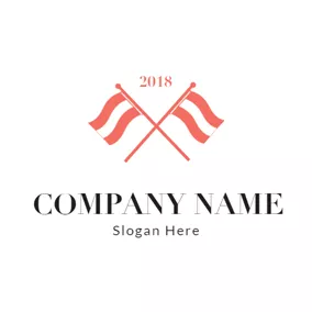 Abstract Logo Orange and White Flag logo design