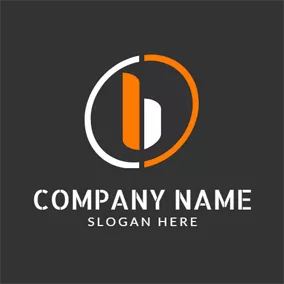 Letter Logo Orange and White Letter B logo design