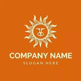 Weather Logo Orange and White Sun logo design