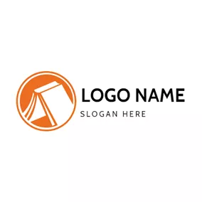 Tent Logo Orange and White Tent logo design