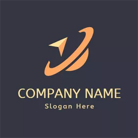 Transportation Logo Orange and Yellow Airplane logo design