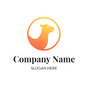 Orange Logo Orange and Yellow Camel Head logo design