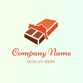 Food & Drink Logo Orange and Yellow Chocolate Bar logo design