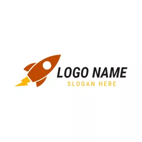 Science & Technology Logo Orange and Yellow Rocket logo design