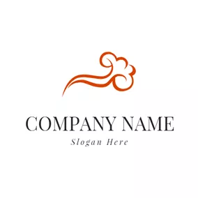 Lucky Logo Orange Auspicious Cloud Icon logo design
