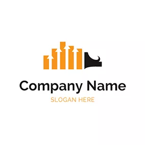 Finance & Insurance Logo Orange Bar Graph and White Arrow logo design