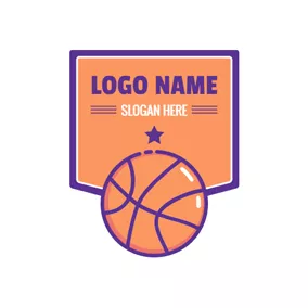 Club Logo Orange Basketball Badge logo design