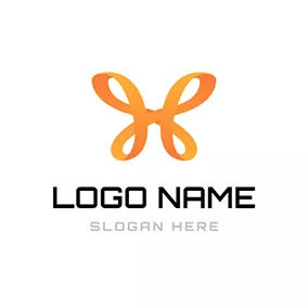 Orange Logo Orange Bowknot and Beautiful Ribbon logo design