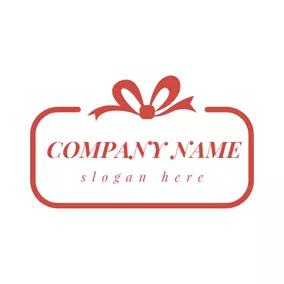 Birthday Logo Orange Bowknot and Birthday logo design