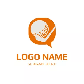 Bubble Logo Orange Bubble and Golf Ball logo design