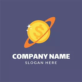 Dollar Logo Orange Circle and Dollar Coin logo design