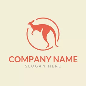 Kangaroo Logo Orange Circle and Kangaroo logo design