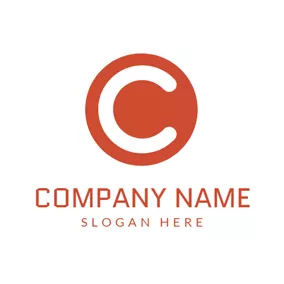 Letter Logo Orange Circle and Letter C logo design
