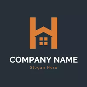 Life Logo Orange H and House logo design
