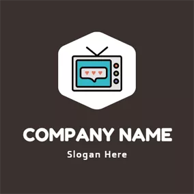 Art - Orange Heart  & Colorful Tv logo design