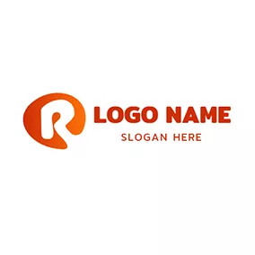 Letter Logo Orange Pattern and Unique Letter R logo design