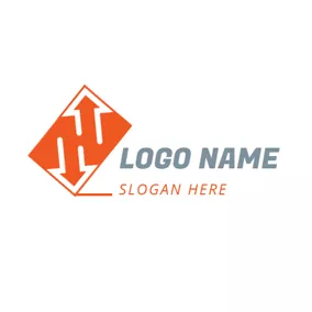 Trading Logo Orange Rectangle and White Arrow logo design