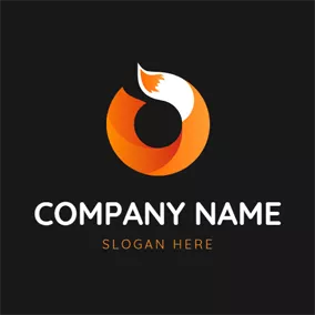 Abstract Logo Orange Round and Fox Tail logo design