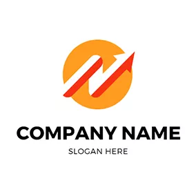 Finance & Insurance Logo Orange Round and Red Arrow logo design