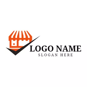 Construction Logo Orange Shopping Center logo design