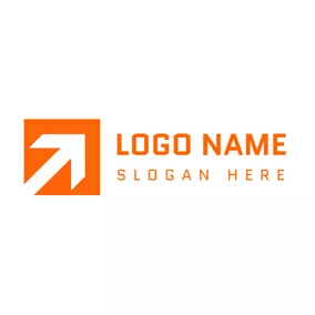 Abstract Logo Orange Square and White Arrow logo design