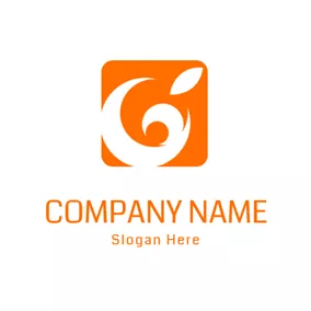 Food & Drink Logo Orange Square and White Tangerine logo design