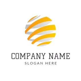 科學 & 技術Logo Orange Stripe and Abstract Earth logo design