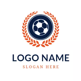 Club Logo Orange Wheat and Black Football logo design