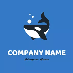 Bubble Logo Orca and Bubbles logo design