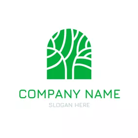 Agriculture Logo Organic Green Tree Icon logo design