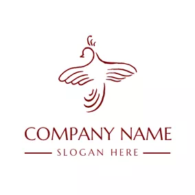 鳳凰Logo Outlined and Abstract Phoenix logo design