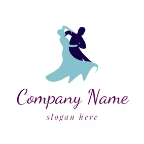 Art - Outlined Couple  & Social Dance logo design