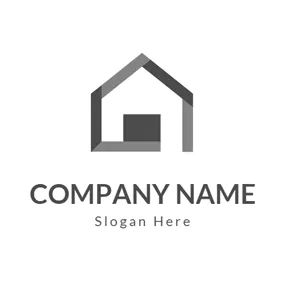 Storage Logo Outlined Gray Warehouse logo design