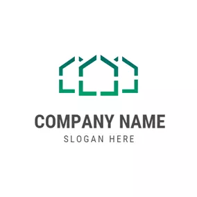 Storage Logo Outlined Green Warehouse logo design