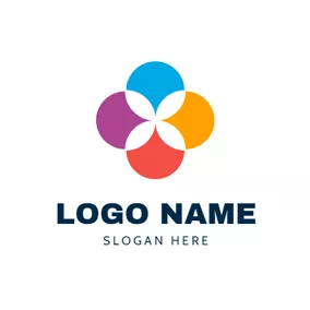 Abstract Logo Overlapping Colorful Circle logo design