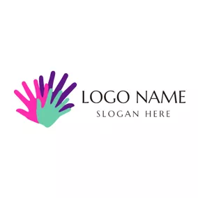 Life Logo Overlapping Hands and Close Family logo design