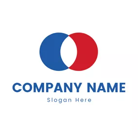 Company & Organization Logo Overlapping Red and Blue Circle logo design