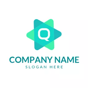 Logótipo Q Overlapping Triangle and Letter Q logo design