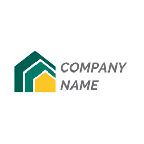 Construction Logo Overlapping Yellow and Green House logo design