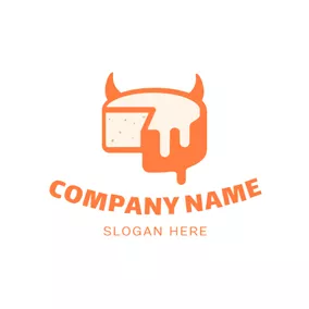 Cake Logo Ox Horn Bread and Cake logo design