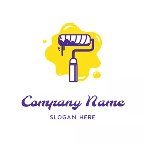 Logótipo De Graffiti Paint Roller and Oil Paint logo design