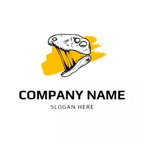 Logótipo Pintura Paint Spray and Dinosaur Fossil logo design