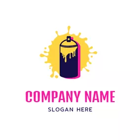 Logótipo De Graffiti Paint Spray and Paint Bucket logo design