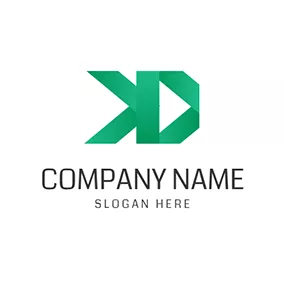 Kd Logo Paper Folding Abstract Letter K D logo design