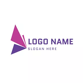 蝴蝶Logo Paper Folding and Purple Butterfly logo design