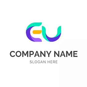 E Logo Paper Folding Simple Letter E U logo design