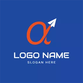 Alpha Logo Paper Plane and Alpha Symbol logo design