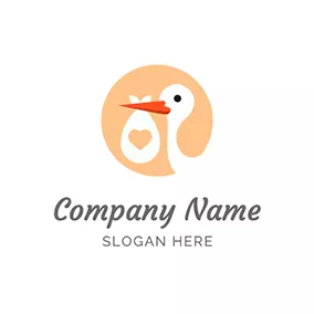 Stork Logo Parcel Circle Stork logo design