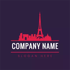 教会のロゴ Paris Landmark Eiffel Tower logo design